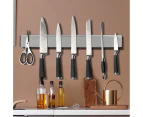 Toque Knife Holder Block Magnetic Wall Mounted Tools Rack Stainless Steel 40cm - Silver