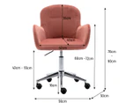 Velvet Office Chair Home Armchair Modern Desk Chair Swivel Adjustable Chair Pink