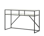 Kodu Willis Console Table Side Table Glass Hallway Entry Table with shelf black