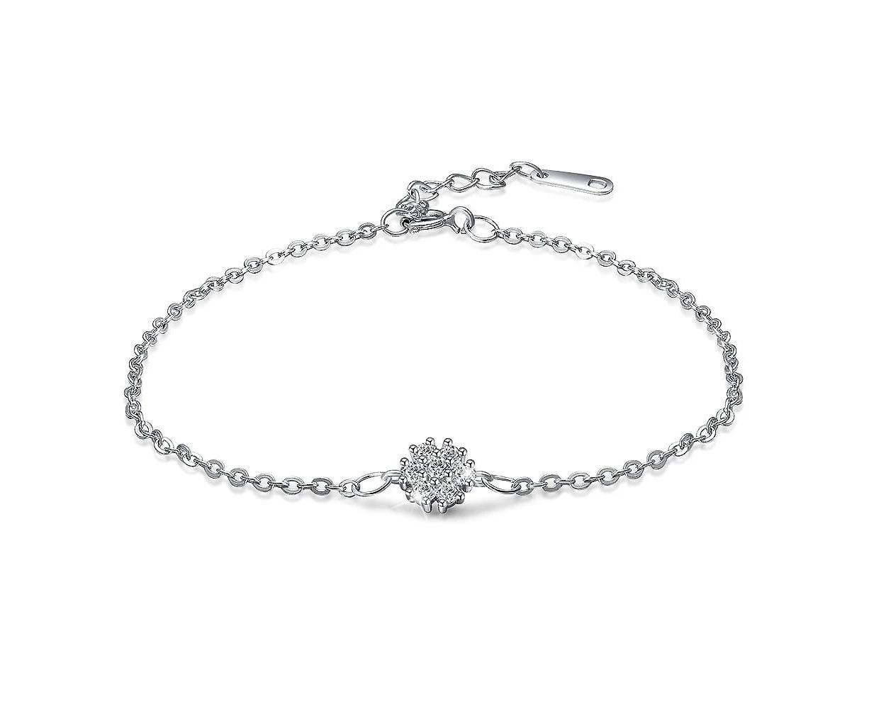 Solid 925 Sterling Silver Exquisite Bracelet Embellished with Swarovski  crystals