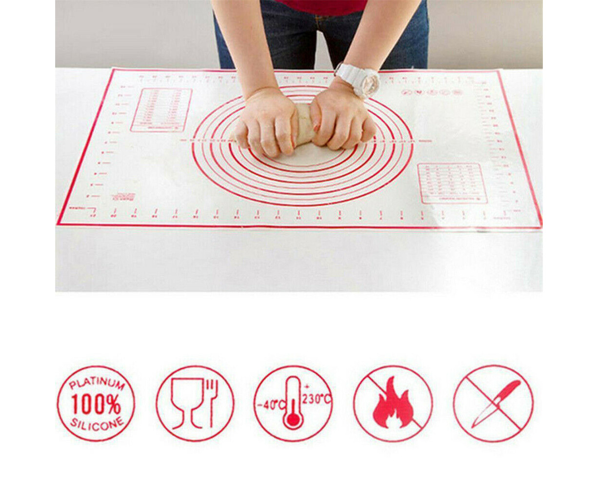 Silicone Non-stick Roll Pad Cake Dough Mat Pastry Clay Fondant Baking Mat  60x40