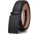 Men's Automatic Buckle Belt Stylish Lock Buckle Head Design Waistband Black