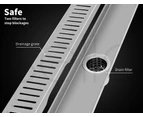Dutxa 900mm Floor Grate Drain Strip Deodorant Waste Bathroom Shower Room Grates - Silver