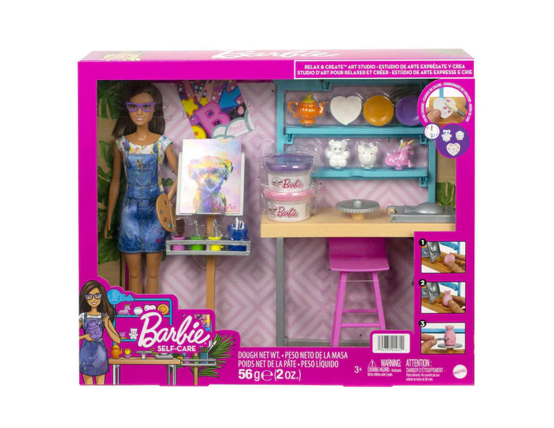 Barbie Self-Care Relax & Create Art Studio Playset
