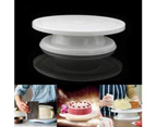 Round Cake Turntable Decorating Rotating Stand Bakery Rack Shelf DIY Baking Tool-White