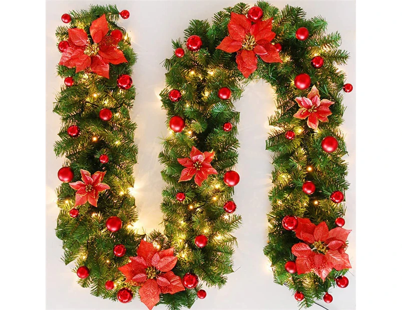 Christmas Garland, 270Cm Christmas Decoration Wreath With Led Lights Artificial Tree Garland Christmas Decorations