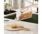 2000ml/2800ml Cereal Storage Box Multifunctional Transparent Sealed Handle Design Oatmeal Dispenser Food Grain Rice Container for Kitchen-Ivory L