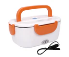 40W DC 12/24V Car Electric Heating Stainless Steel Lunch Box Food Container-Orange