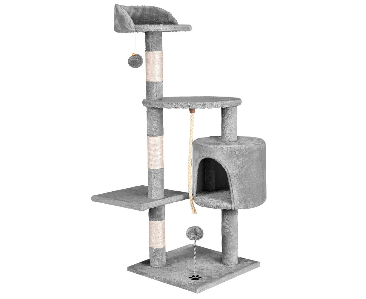 BEASTIE Cat Tree Scratching Post 112cm Light Grey