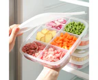 Food Storage Box Large Capacity Multi-Compartments Fresh-keeping Transparent Fridge Food Container Divided Serving Tray Home Supplies- A