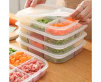 Food Storage Box Large Capacity Multi-Compartments Fresh-keeping Transparent Fridge Food Container Divided Serving Tray Home Supplies- A