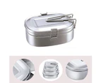 Sunshine Double Layers Bento Lunch Box Student Stainless Steel Food Storage Container- Extra Large