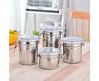 Sunshine Airtight Stainless Steel Jar Canister Coffee Flour Sugar Tea Container Holder- L,4inch*