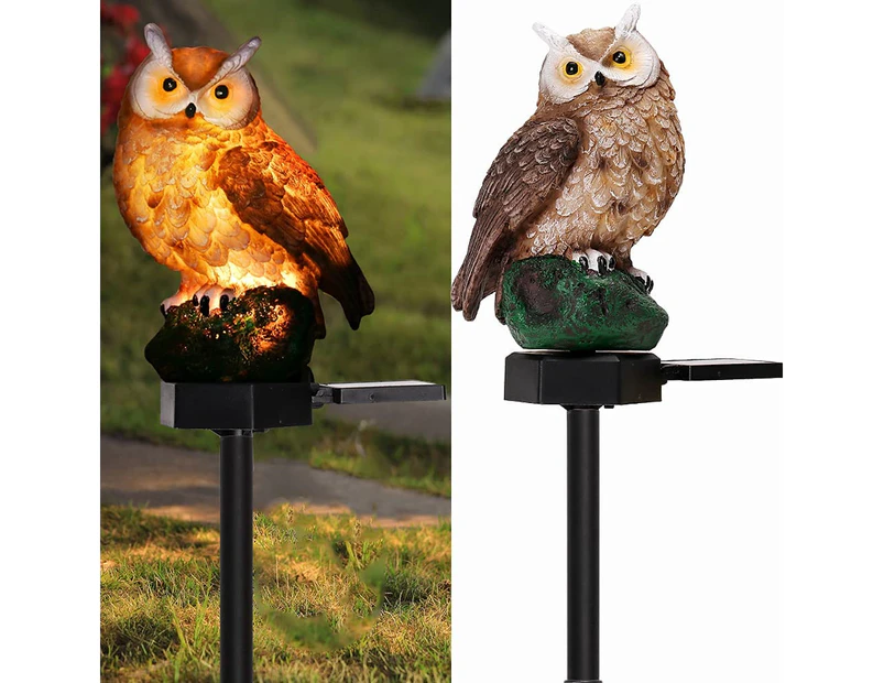 Garden Solar Lights Outdoor Decor- Resin Owl Solar LED Garden Lights-Waterproof, Energy Saving- Owl Shape with Stake