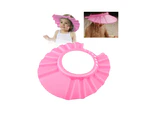 Baby Soft Bath Shower Cap Protection Bath Cap Soft Adjustable - Pink