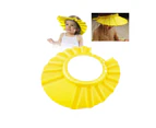 Baby Soft Bath Shower Cap Adjustable Baby Kid Shield Ear Protection Cap for Baby - Yellow