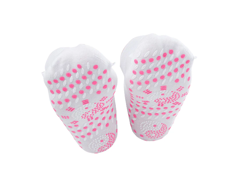 aerkesd 1 Pair Anti-freeze Middle Cut Unisex Socks Good Therapy Self-Heating Massage Warm Socks for Autumn Winter-White - White
