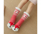 aerkesd 1 Pair Floor Socks Theme Stretchy Fuzzy Thickened Silicone Cold Resistant Cozy Winter Thermal Women Indoor Home Slipper Sleeping Socks for Xmas-Red - Red