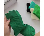 aerkesd 1 Pair College Style Mid-Tube Ribbed Cuffs Elastic Sports Socks Men Women Outdoor Sports Racing Cycling Socks-Atrovirens One Size - Atrovirens