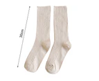 aerkesd 1 Pair Cotton Socks Thickened Ultra Soft Keep Warm Solid Color Autumn Winter Long Tube Knitting Pile Socks for Everyday Life-Beige One Size - Beige