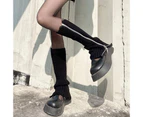 aerkesd 1 Pair Autumn Winter Women Leg Warmers Knitted Japan Style Zipper Up Boot Socks for Daily Wear-Black - Black