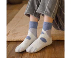 aerkesd 1 Pair Floor Socks Cat Paw Fuzzy Thickened Stretchy Keep Warm Soft Winter Thermal Indoor Home Slipper Sleeping Socks for Daily Wear-Light Blue - Light Blue