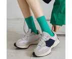 aerkesd 1 Pair College Style Mid-Tube Ribbed Cuffs Elastic Sports Socks Men Women Outdoor Sports Racing Cycling Socks-Light Green One Size - Light Green