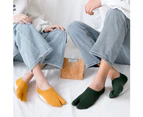 aerkesd 1 Pair Men Women Solid Color No Show Split Toe Non-slip Elastic Low Cut Socks-Dark Gray - Dark Gray