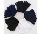 aerkesd 1 Pair Men's Autumn Winter Warm Thermal Casual Sports Soft Toe Socks Fingersocks-Black - Black