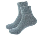 aerkesd 1 Pair Middle Cut Anti-Slip Unisex Socks Super Soft Thick Knitted Solid Color Crew Socks for Autumn Winter-Cyan One Size - Cyan