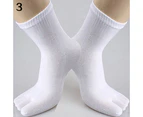 aerkesd 1 Pair Men's Autumn Winter Warm Thermal Casual Sports Soft Toe Socks Fingersocks-White - White