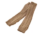 aerkesd 1 Pair Leg Warmers Solid Color Comfortable Wearing Breathable Women Girls Cable-Knit Leg Warmers for Daily Wear Party Sports-Dark Khaki - Dark Khaki