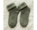 aerkesd 1 Pair More Thicken Warm Keeping Women Socks Wool Blend Practical Good Woven Winter Socks for Daily Wear-Green - Green