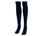 aerkesd 1 Pair Sports Socks Solid Color Anti-slide Spandex Anti-slide Knee Socks for Sports-Navy  Blue