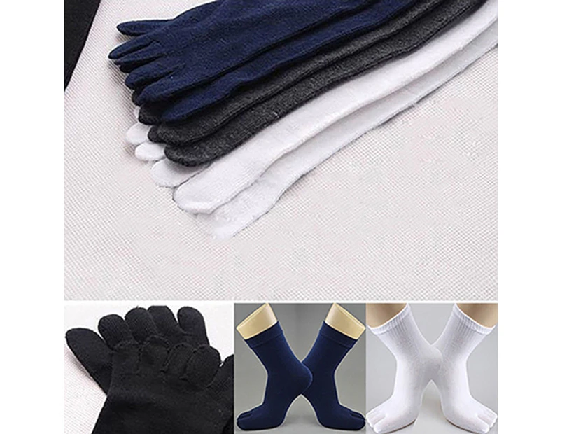 aerkesd 1 Pair Men's Autumn Winter Warm Thermal Casual Sports Soft Toe Socks Fingersocks-Light Gray - Light Gray
