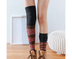 aerkesd 1 Pair Leg Warmers Geometric Pattern Knitted Autumn Winter Thicken Warm Long Tube Leg Socks for Daily Wear-Dark Gray - Dark Gray