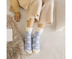 aerkesd 1 Pair Socks Fuzzy Fluffy Thickened Super Soft Keep Warm Fleece Love Heart Autumn Winter Floor Sleeping Socks for Daily Wear-Sky Blue One Size - Sky Blue