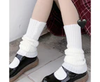 aerkesd 1 Pair Soft Middle Tube Socks Breathable Warm Plush Ball Ribbing Women Slouch Socks for Winter-White 1 - White 1