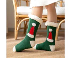 aerkesd 1 Pair Mid Tube Socks Elements Plush Medium Tube Thick High Elasticity Keep Warm Cartoon Santa Claus Floor Socks for Daily Wear-E - E