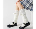 aerkesd 1 Pair Lolita Leg Socks Twisted Pattern Medium Tube Plush Ball Good Stretch Leg Warmers for Daily Wear-A - A