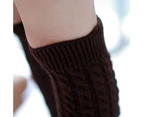 aerkesd 1 Pair Leg Warmers Solid Color Comfortable Wearing Breathable Women Girls Cable-Knit Leg Warmers for Daily Wear Party Sports-Coffee - Coffee