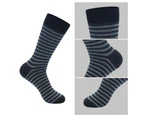 aerkesd 1 Pair Mid Calf Socks Striped Thickened Non-slip Comfortable Stretchy Cold Resistant Cotton Autumn Winter Men Business Socks for Everyday Life-Grey - Grey