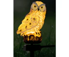 White Owl Outdoor Solar Lights Garden Decorative Resin Animal Sculpture for Lawn-Yard-Patio-Pathway Multi-Purpose Figurine Lights & Garden Decor