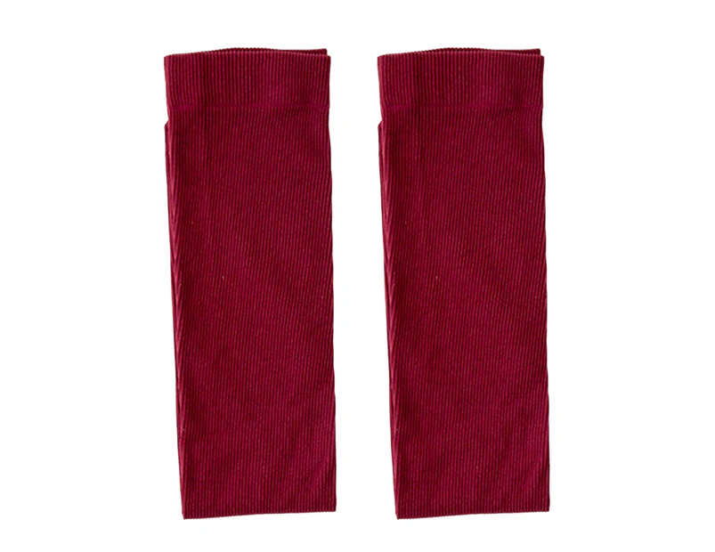 aerkesd 1 Pair Winter Stockings Slim Fit Knitting Solid Color High Elasticity Anti-shrink Warm Breathable Casual Winter Pile Socks for Daily Wear-Wine Red - Wine Red