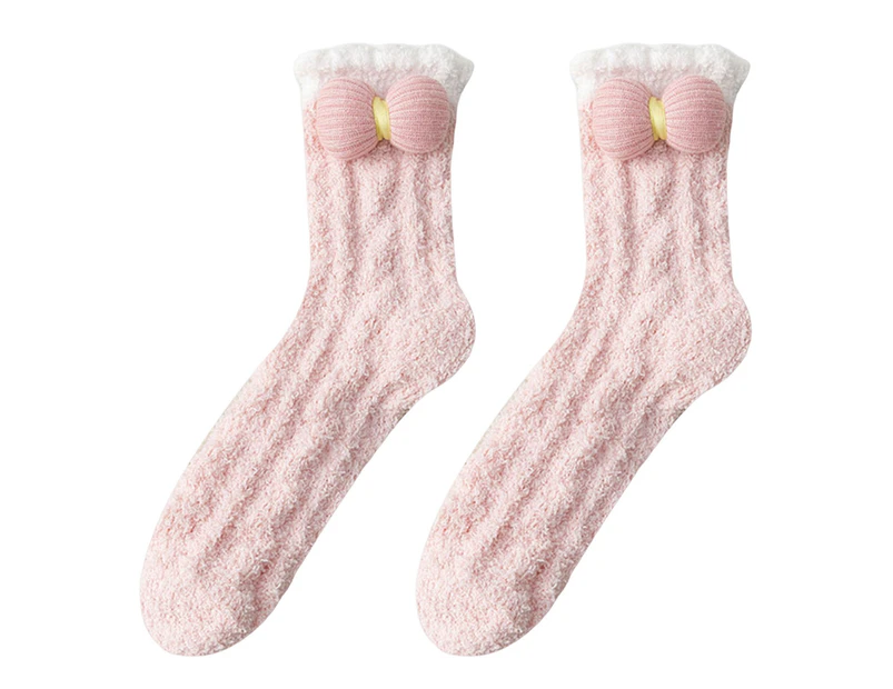 aerkesd 1 Pair Women Socks Lovely Thick Coral Fleece Mid-Tube Socks Keep Warm Various Styles Winter Home Floor Socks for Indoor Outdoor-One Size E - E