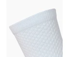 aerkesd 1 Pair Unisex Sports Socks Anti Slip Color Block Mid Tube Moisture Absorption Elastic Opening Football Yoga Socks for Autumn Winter-White - White