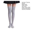 aerkesd 1 Pair Thigh High Stocking High Elasticity Thickened Super Soft Leg Slimming Windproof Autumn Winter Over Knee Socks for Party-One Size Light Grey - Light Grey