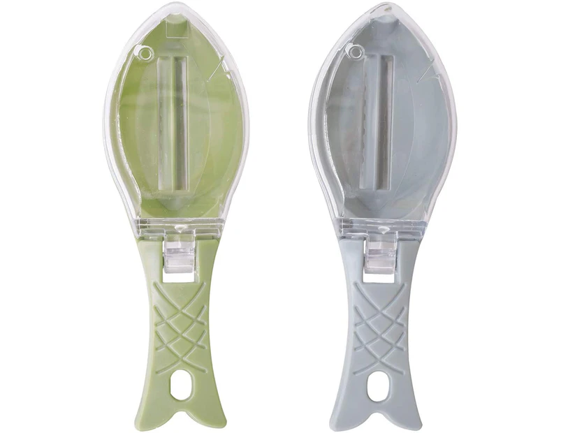 Fish Scale - Fish Scale Scraper Remover Plastic Fish Scale Skin Cleaner Handle Skin Peeler With Transparent Cover Kitchen Tool