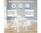 Giantex Vanity Table Set w/10 Brightness Adjustable LED Lights Makeup Dressing Table w/ Oval Mirror 4 Drawers Cushioned Stool,White