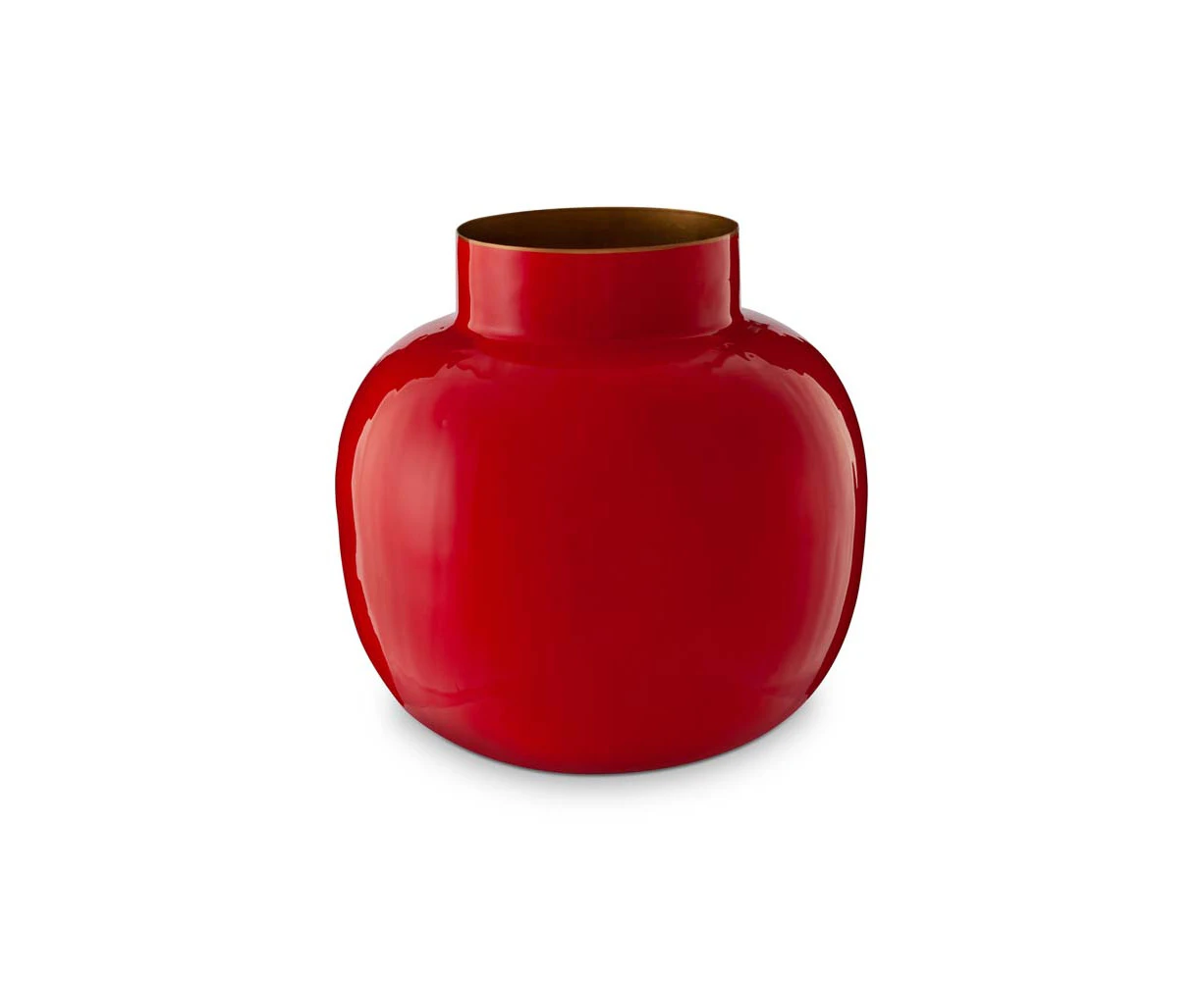 Pip Studio Pip Studio Round Red Metal Vase 10cm